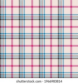 Plaid seamless pattern. Fashion checkered background. Color tartan classic cage. Abstract texture. Vector graphics printing on fabrics, shirts and textiles.