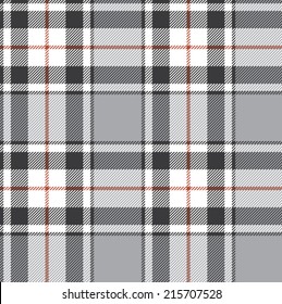 Plaid seamless pattern. Gray, red, white and black.