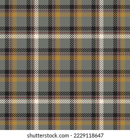 Plaid seamless pattern.  Gray, yellow, red, black background checkered. Cage abstract textured. Printing on fabric, shirt, textile, curtain and tablecloth. Vector graphic.