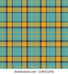 Plaid seamless pattern in green. Check fabric texture. Vector textile print design.