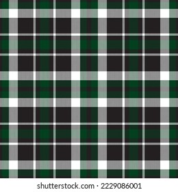 Plaid seamless pattern in green. Check fabric texture. Vector textile print design.