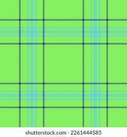 Plaid seamless pattern in green. Check fabric texture. Vector textile print design.