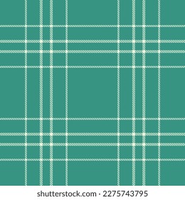 Plaid seamless pattern in green. Check fabric texture. Vector textile print design.