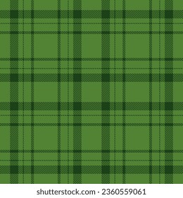 Plaid seamless pattern in green. Check fabric texture. Vector textile print design.