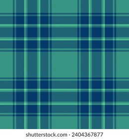 Plaid seamless pattern in green. Check fabric texture. Vector textile print design.