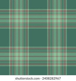 Plaid seamless pattern in green. Check fabric texture. Vector textile print design.
