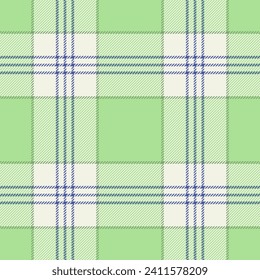 Plaid seamless pattern in green. Check fabric texture. Vector textile print design.