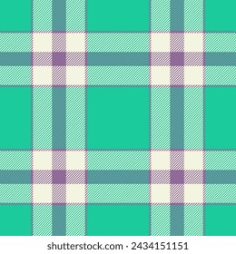 Plaid seamless pattern in green. Check fabric texture. Vector textile print design.