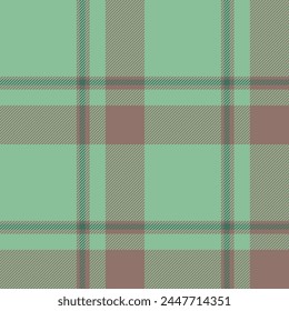 Plaid seamless pattern in green. Check fabric texture. Vector textile print.