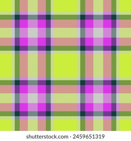 Plaid seamless pattern in green. Check fabric texture. Vector textile print.