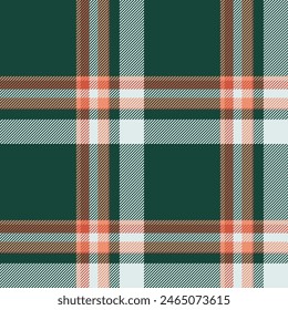 Patrón sin costuras a cuadros en verde. Compruebe la textura de la tela. Estampado textil de Vector.