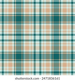 Plaid seamless pattern in green. Check fabric texture. Vector textile print.