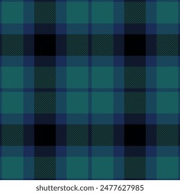 Plaid seamless pattern in green. Check fabric texture. Vector textile print.