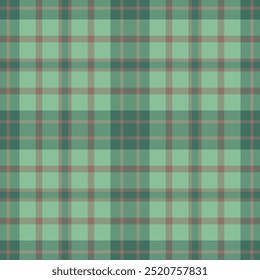 Plaid seamless pattern in green. Check fabric texture. Vector textile print.