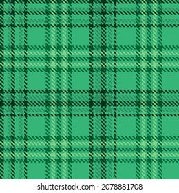 Plaid seamless pattern. Green, gray geometric background checkered. Tartan cage abstract texture. Vector graphics printing on fabric, shirt, textile, curtain and tablecloth.
