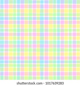 plaid seamless pattern in green, pink and yellow color, vector illustration