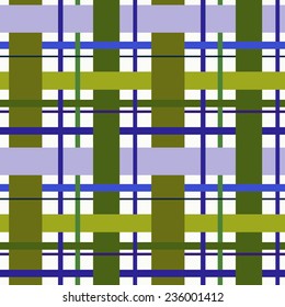 Plaid seamless pattern. Green, violet. Vector illustration.