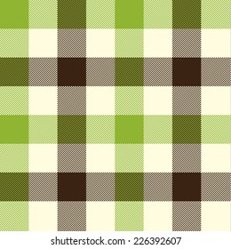 Plaid seamless pattern. Green, white, brown.