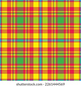Plaid seamless pattern in orange. Check fabric texture. Vector textile print design.