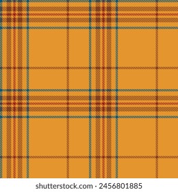 Patrón sin costuras a cuadros en naranja. Compruebe la textura de la tela. Estampado textil de Vector.