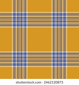 Plaid seamless pattern in orange. Check fabric texture. Vector textile print.