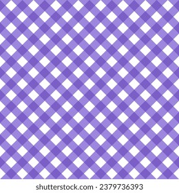 Plaid seamless pattern ,perple tablecloth gingham,geometric square vector illustration.