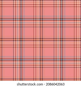 Plaid seamless pattern. Pink, blue, red, beige pixel background checkered. Tartan cage abstract texture. Vector graphics printing on fabric, shirt, textile, curtain and tablecloth.
