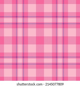 Plaid nahtloses Muster in Rosa. Überprüfen Sie die Textur des Stoffes. Vektor-Stoffdruck-Design.