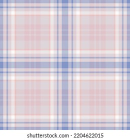 Plaid seamless pattern in pink. Check fabric texture. Vector textile print design.