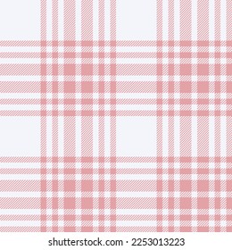 Plaid seamless pattern in pink. Check fabric texture. Vector textile print design.