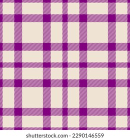 Plaid seamless pattern in pink. Check fabric texture. Vector textile print design.