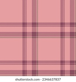 Plaid seamless pattern in pink. Check fabric texture. Vector textile print design.