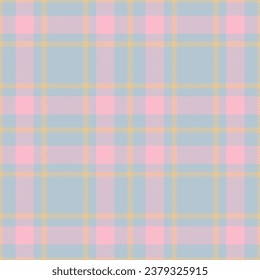 Plaid seamless pattern in pink. Check fabric texture. Vector textile print design.