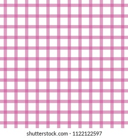 Plaid seamless pattern, pink vector background