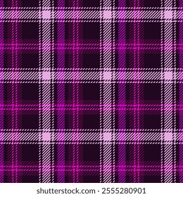 Plaid seamless pattern in purple and pink hues. features stylish checkered design. for digital and print applications, fashion textiles, wallpapers, gift wraps..