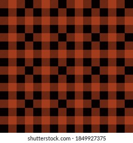 Plaid seamless pattern in red and black. Tartan plaid for dress, skirt, flannel shirt, autumn, winter fabrics, background. Buffalo check gingham style. Vector flat illustration.
