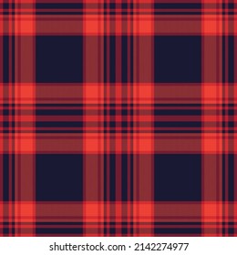 Plaid seamless pattern in red. Check fabric texture. Vector textile print design.