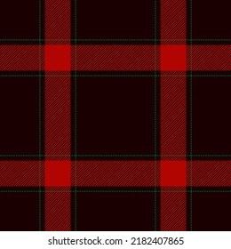 Plaid seamless pattern in red. Check fabric texture. Vector textile print design.