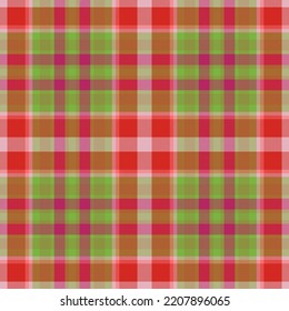 Plaid seamless pattern in red. Check fabric texture. Vector textile print design.