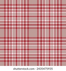 Plaid seamless pattern in red. Check fabric texture. Vector textile print design.