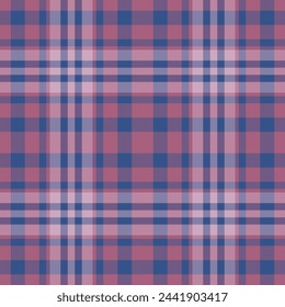 Plaid seamless pattern in red. Check fabric texture. Vector textile print.