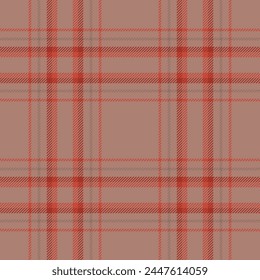 Plaid seamless pattern in red. Check fabric texture. Vector textile print.