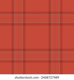 Plaid seamless pattern in red. Check fabric texture. Vector textile print.