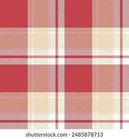 Plaid seamless pattern in red. Check fabric texture. Vector textile print.