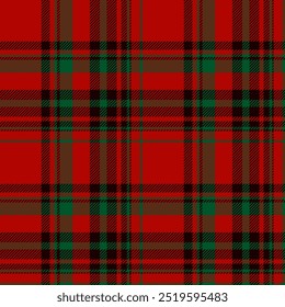 Patrón de cuadros sin costuras en rojo. Revisa la textura de la tela. Vector textil estampado.