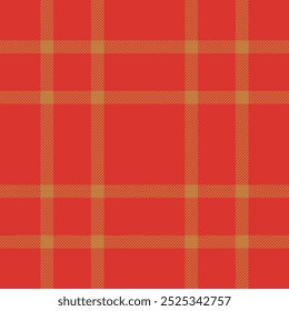 Plaid seamless pattern in red. Check fabric texture. Vector textile print.