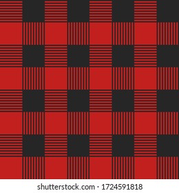 Plaid seamless pattern. Red color. Vector illustration. Textile template.
