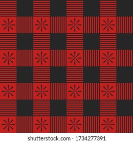 Plaid seamless pattern. Red color. Vector illustration. Textile template.
