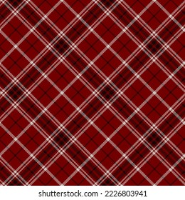Plaid seamless pattern. Red, gray symmetric background checkered. Tartan cage abstract textured. Vector graphics printing on fabric, shirt, textile, curtain and tablecloth.