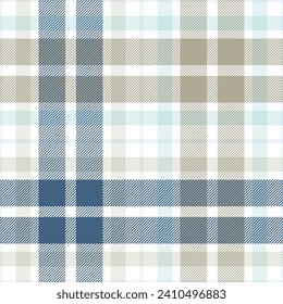 Plaid seamless pattern. Repeating checker fabric for design prints plaids. Repeated check ekose. Checks square line. Vichi cloth. Tartan repeat textile. Scottish madras flannel. Vector illustration